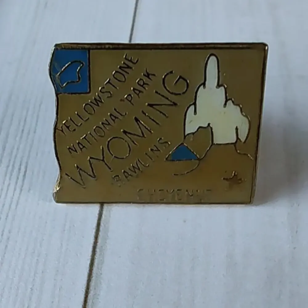 Wyoming State Shaped Pin Souvenir Travel Hat Lapel Collectible